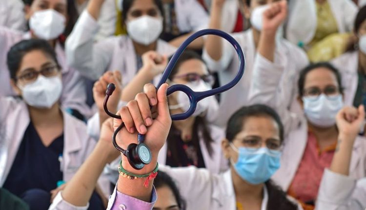 Doctors stage protest demanding postponement of NEET-PG exam