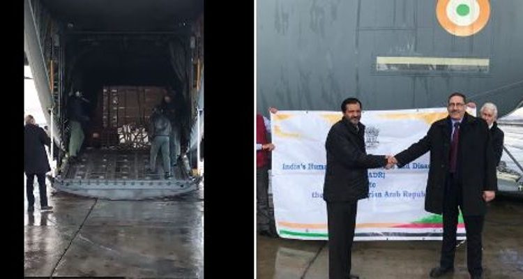 India hands over six tonnes of relief materials to quake-hit Syria