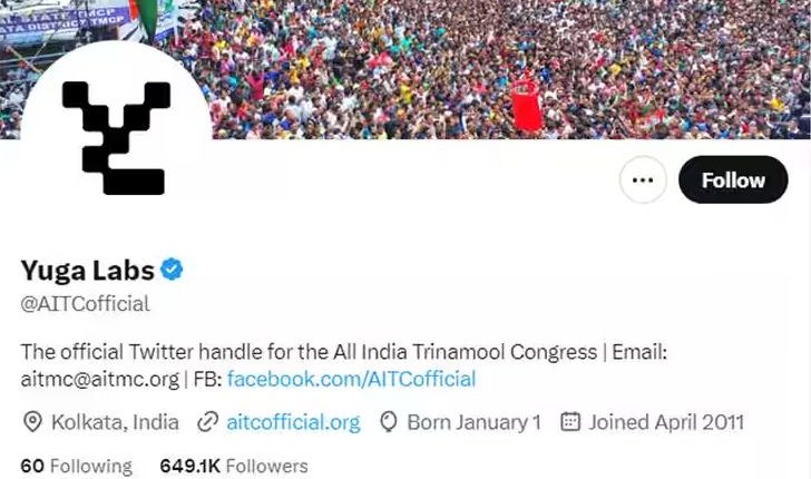 Trinamool Congress’ Twitter account hacked