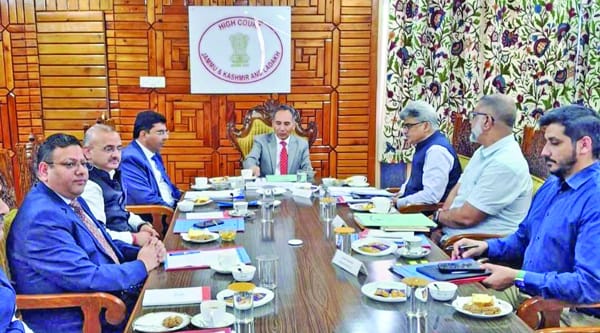 Justice Tashi Rabstan reviews the status of ongoing infrastructural projects of judiciary in UT of Jammu and Kashmir