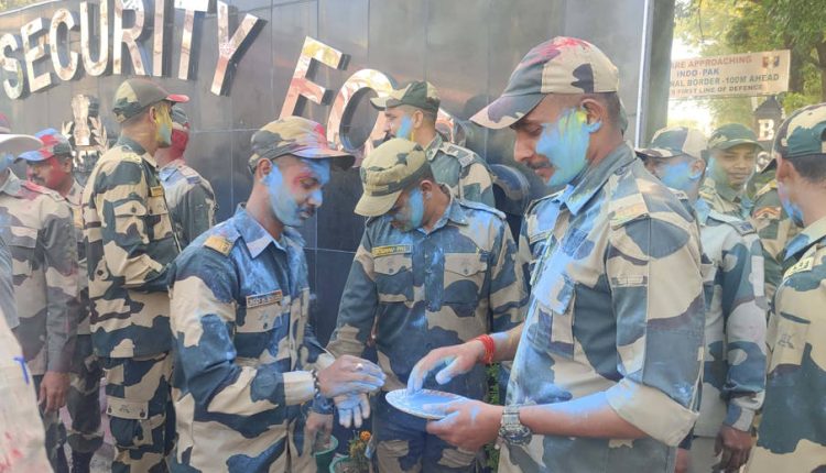 BSF, Army personnel celebrate Holi along Indo-Pak border in Jammu