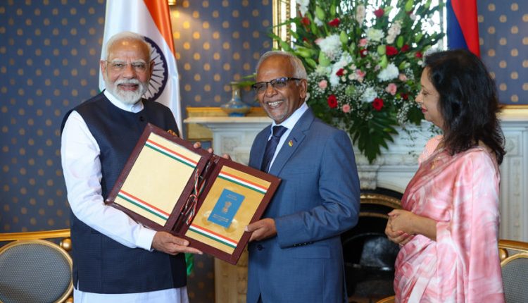 Mauritius PM bestows country’s highest honour on PM Modi