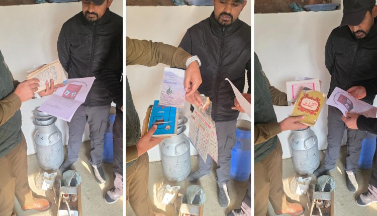 Police recover separatist posters, banned literature during search in Pulwama