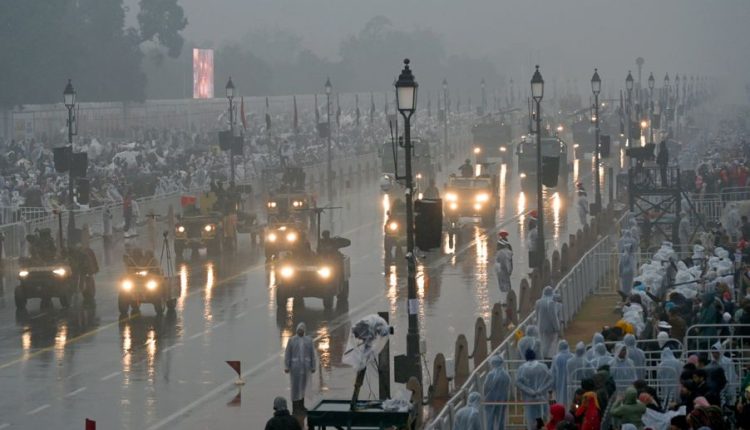 Full dress rehearsal of 77th R-Day parade held amid rain, flypast curtailed